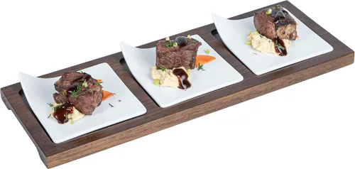 Vista 5 de Restaurantware Mini platos cuadrados de 3.9 x 3.9 x 1 pulgadas, 10 platos pequeños congelables para aperitivos, aptos para microondas, platos