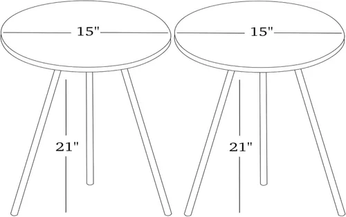 Vista 2 de Juego de 2 mesas auxiliares redondas de madera con aspecto de mármol, mesa auxiliar anidable para espacios pequeños, mesita de noche, sin