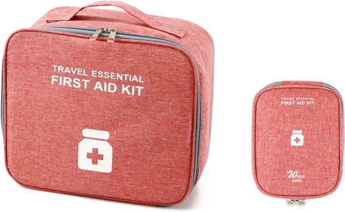 Vista 13 de TOPASION Bolsas de primeros auxilios vacías, bolsa de medicina para viajes, bolsa organizadora de suministros médicos, kit portátil para viajar