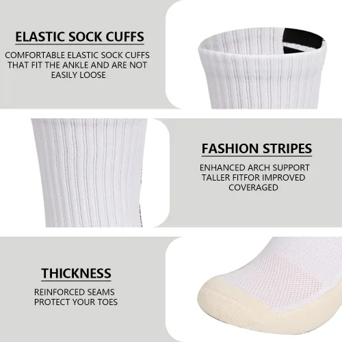Vista 4 de Airsnigi Paquete de 9 calcetines de agarre para hombre, calcetines atléticos antideslizantes para fútbol y baloncesto con almohadillas de agarre