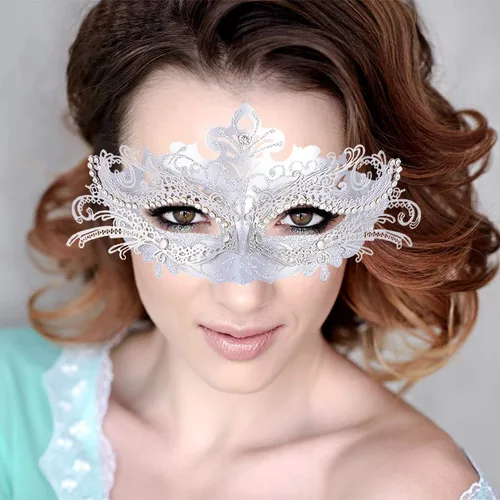 Vista 2 de Hoshin - Máscara para baile de máscaras, decoraciones de Mardi Gras, máscaras venecianas para mujer