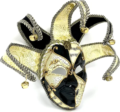 Vista 3 de Máscara veneciana para disfraz de mascarada, máscaras de bufón para baile Holloween Mardi Gras fiesta de cosplay