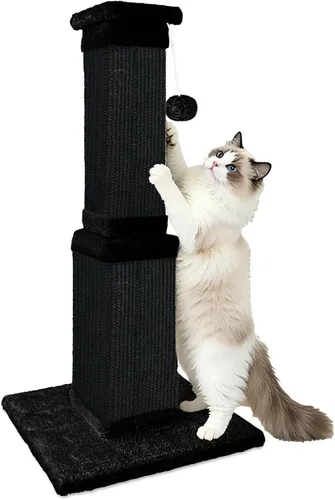 Vista 13 de AGYM Rascador para gatos, rascador para gatos de 32 pulgadas con percha de felpa grande, sisal y poste rascador de alfombra, postes verticales