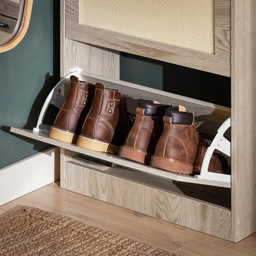 Vista 4 de Haotian Zapatero para Entryway-FSR137 (Beige, 3 Cajones)