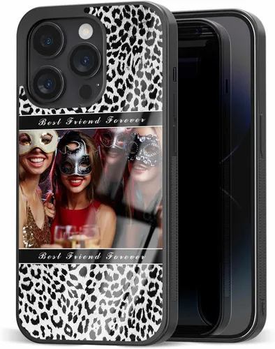 Vista 19 de Fundas personalizadas para iPhone y Samsung Photo Collage VS Leopard Print Case para amigas y mujeres
