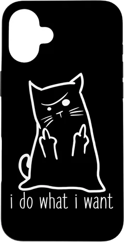Vista 23 de I Do What I Want Rude Kitty Flipping Bird Middle Finger Gift Case for iPhone 17