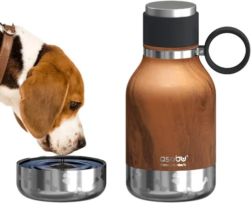 Vista 16 de Botella Buddy de Asobu, una botella de agua aislada de acero inoxidable con cuenco de agua removible para perros y cuenco de almacenamiento