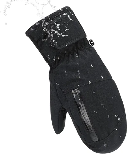 Vista 4 de Durio Manoplas de esquí para mujeres y hombres, guantes de esquí impermeables para hombres y mujeres, guantes de nieve con pantalla táctil