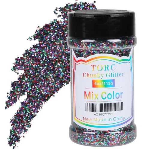 Vista 37 de TORC Brillantina gruesa negra de 4 onzas para manualidades de resina, tumblers, maquillaje cosmético, arte de uñas, decoración de festivales