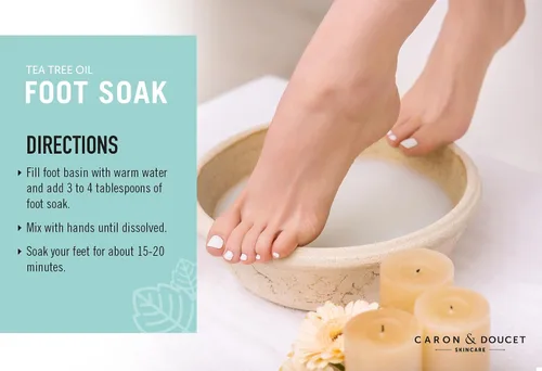 Vista 3 de CARON & DOUCET Aceite de árbol de té para pies con sal de Epsom y sal del mar muerto, natural, alivia el dolor y los pies cansados, ayuda a reducir