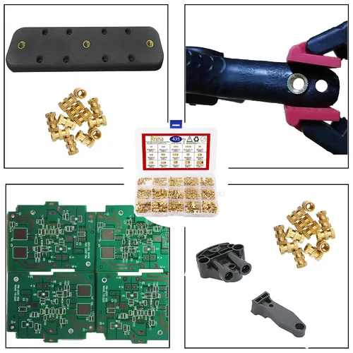 Vista 5 de Kit surtido de tuercas de inserción roscadas de latón moleteado, 435 piezas, M2, M3, M4, M5, para impresiones 3D y más proyectos
