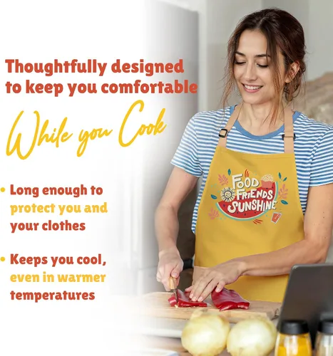 Vista 4 de Waterproof Apron for Adults – Adjustable Fit with Deep Pockets, Stylish Cooking & Baking Apron for Women & Men
