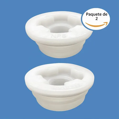 Vista 2 de Bung Cap 2" con combo Knock Out de 3/4", 2 piezas (1 rosca de contrafuerte y 1 rosca NPT) se adapta a tambor de plástico de 15, 30, 55 galones