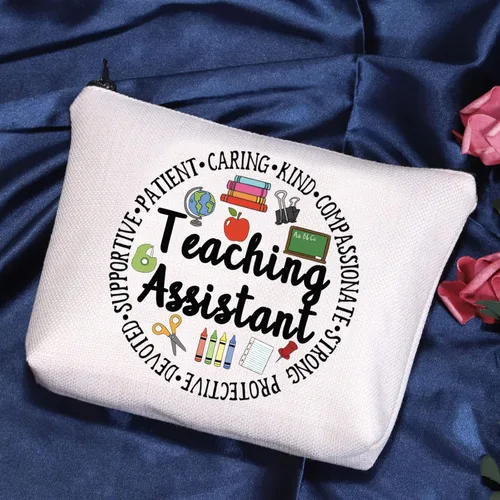 Vista 2 de POFULL Regalo de agradecimiento para asistente de maestro, regalo de asistente de enseñanza, regalo de jubilación, asistente de enseñanza, bolsa