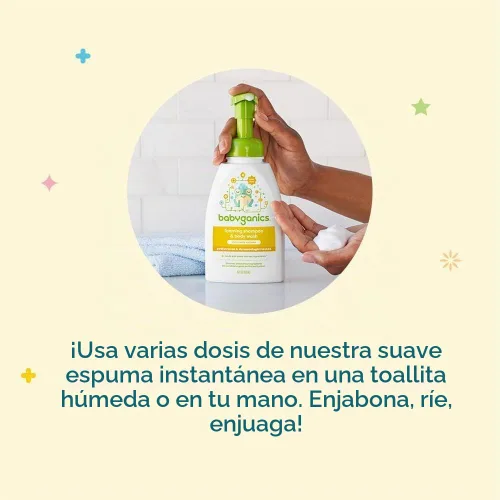 Vista 5 de Babyganics Recambio de champú y gel de baño, manzanilla verbena, 32 onzas líquidas