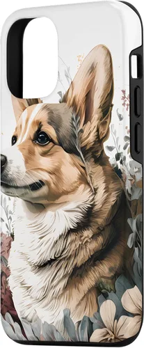 Vista 2 de Funda para iPhone 15 con diseño de acuarela de Corgi para perro