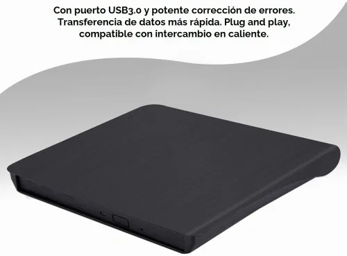 Vista 5 de Yoidesu Caja de unidad de CD externa, Caja de interruptor ODD/HDD externa, Caja de unidad externa USB 3.0, carcasa de unidad de escritor portátil
