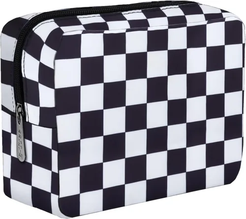 Vista 20 de Bolsa de maquillaje E-Tree, estuche mediano de viaje con cremallera para bolso, estuche de cosméticos con cepillo para el cuidado de la piel