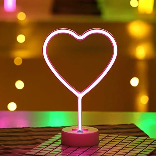 Vista 6 de Luz de noche de neón para interiores, funciona con pilas, letrero decorativo de neón brillante para decoración de habitación, fiesta, festival