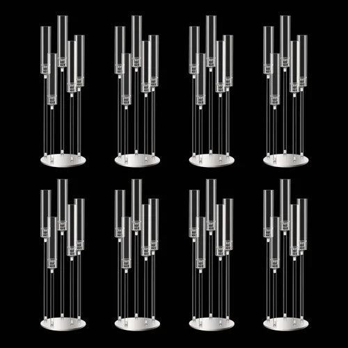 Vista 34 de Centros de mesa de candelabro negro de 35 pulgadas, 10 piezas, para mesas, 5 brazos, centros de mesa de boda para decoraciones
