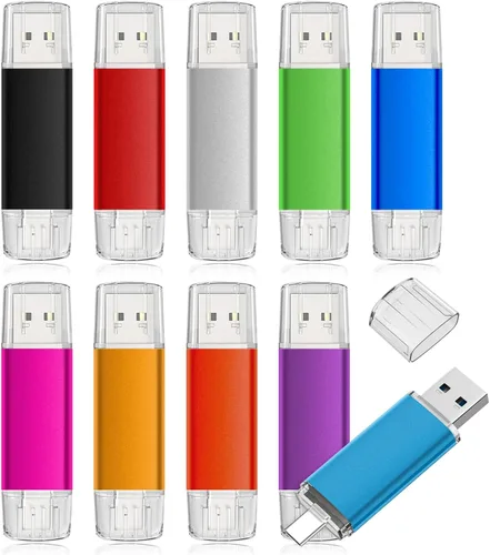Vista 12 de AreTop Memoria USB C de 4 GB USB 2.0 Dual Flash Drive 2 en 1 portátil tipo C compatible con iPhone 16/15, teléfono inteligente Android