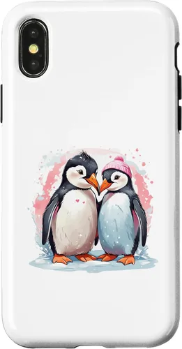 Vista 4 de iPhone 15 Pingüino Pareja Boda Pájaro Boda Matrimonio Día de San Valentín Love Case