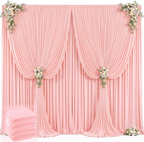 Vista 21 de 20 pies x 12 pies Cortinas de Telón de Fondo Azul Bebé Sin Arrugas para Bodas y Fiestas, Telón de Fondo de Tela Azul, Cortinas para Bodas