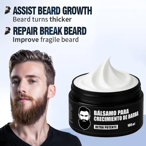 Vista 2 de Estimulante para Barba – Bálsamo de Crecimiento Ultra Potente, Bálsamo Estimulante para Barba, Hidrata y Fortalece la Barba, 100 ml / 3.5 oz