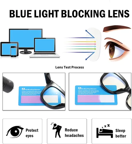 Vista 4 de Oversized Reading Glasses for Women,3 Pack Blue Light Blocking Computer Spring hinge Readers