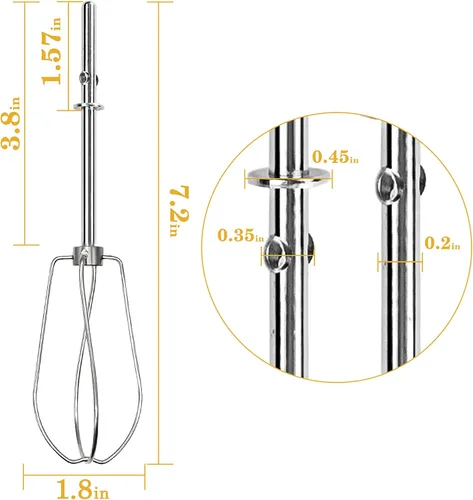 Vista 3 de Batidoras turbo para mezcladora de mano KitchenAid W10490648, KHM2B, AP5644233, PS4082859