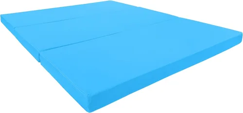 Vista 17 de Shikibuton Cama plegable en 3, espuma de alta densidad de 1.8 lbs, tamaño Twin, Full, Queen, colchones plegables. Turquesa