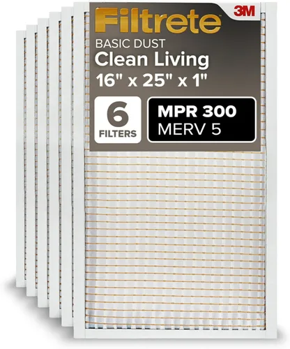 Vista 28 de Filtrete Filtro de aire de 10 x 20 x 1 pulgadas, MPR 300, MERV 5, plisado, 3 meses, 6 filtros para limpiar el aire del hogar, básico, para polvo, 1