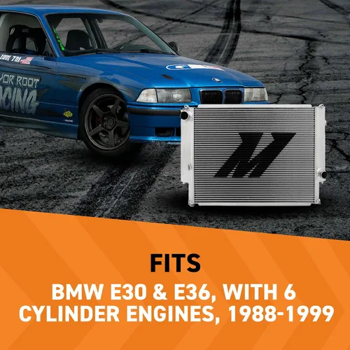 Vista 2 de Mishimoto MMRAD-E36-92 radiador para transmisión manual de aluminio para BMW E36