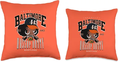 Vista 3 de Baltimore Area Code 443 443 Area Code Baltimore Maryland Flag Black Girl Bmore Pride - Almohada de 16 x 16 pulgadas, multicolor