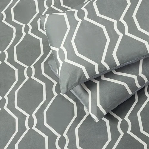 Vista 7 de Grand Avenue Juego de edredón geométrico de 7 piezas, tamaño King, ropa de cama con estampado de microfibra, juego de ropa de cama para todas