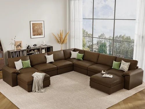 Vista 39 de EASE MOOSE Sofá modular seccional, sofá en forma de U para sala de estar Beige