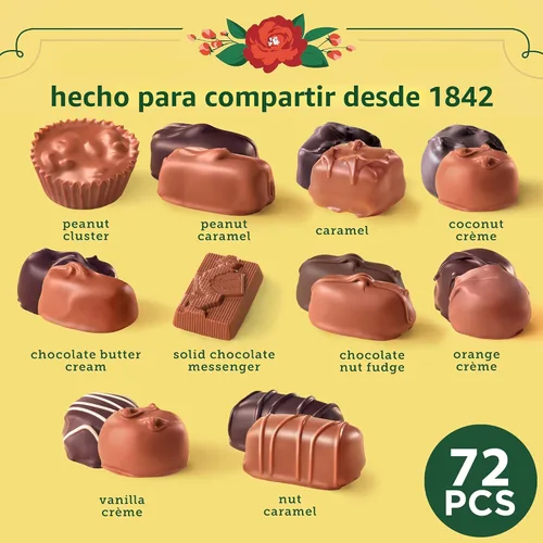 Vista 4 de Whitman's Sampler - Caja de regalo de chocolate surtido, 36 onzas (72 piezas)