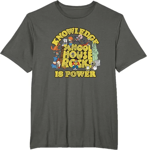 Vista 5 de Camiseta vintage con logo de Schoolhouse Rock "Knowledge is Power" de la serie de TV Azul Marino