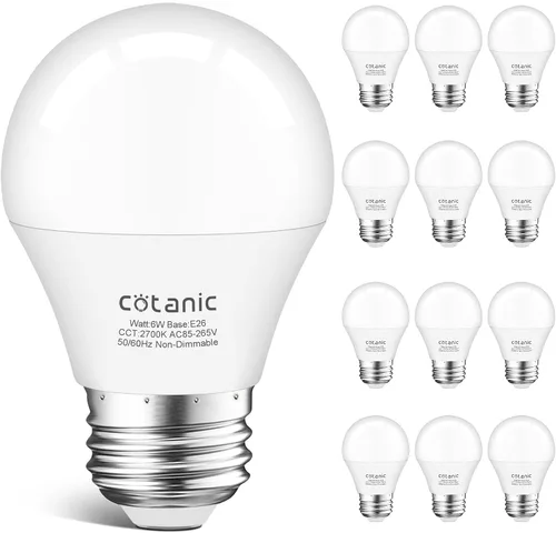 Vista 7 de Cotanic Bombillas para ventilador de techo de 2700 K, blanco cálido, bombilla LED A15 E26 base de tornillo mediano, bombilla pequeña de 6 W