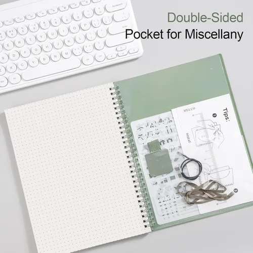 Vista 5 de AHGXG Diario de puntos, cuaderno en espiral de cuadrícula de puntos de 8.5 x 11 pulgadas, cuaderno de puntos grande A4, papel grueso de 3.53 oz/m²