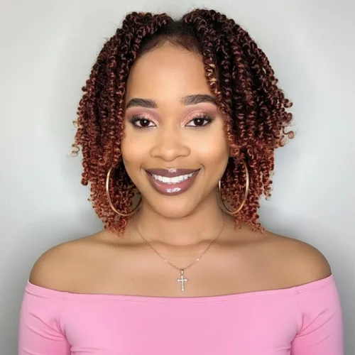 Vista 34 de Fulcrum Pelo de ganchillo Passion Twist de 8 pulgadas, 9 paquetes de cabello pretrenzado y prerrizado para mujeres negras (8 pulgadas