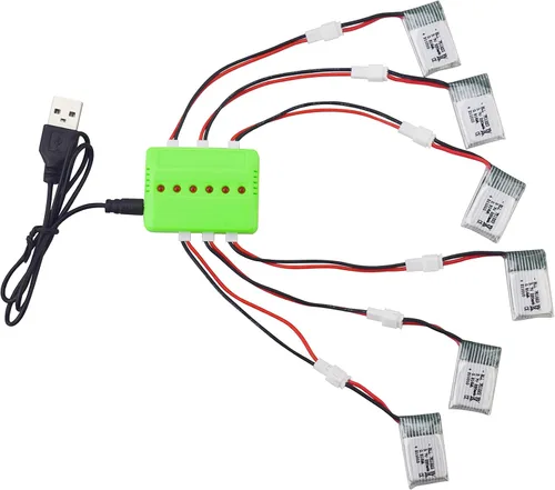Vista 3 de Accesorios 6PCS 3.7V 220mah batería de litio y 6 en 1 cargador de equilibrio para E010 E010C E011 E011C E013 GoolRC T36 NINHUI NH010 F36 H36 HS210