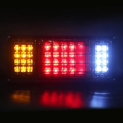 Vista 7 de BLACKHORSE-RACING Kit de 2 piezas de luces traseras LED para remolque, 40 LED, impermeables, señal de giro, freno, marcha atrás, luces LED traseras