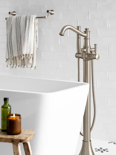 Vista 3 de Moen 9025ORB Belfield - Llenador de bañera independiente con una manija y ducha de mano, bronce aceitado Oil Rubbed Bronze