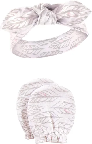 Vista 52 de Hudson Baby Conjunto de diadema de algodón y manoplas para rascar para bebé