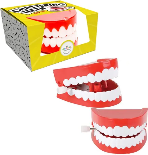 Vista 6 de The Dreidel Company Juguetes de dientes que muerden y parlotean los dientes para niños, recuerdos de fiesta de cumpleaños, regalos novedosos