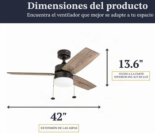 Vista 6 de Prominence Home 51014-01 ventilador de techo, 42 pulgadas, 51015-01 Bronce