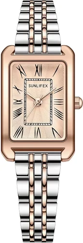 Vista 5 de Watches for Women Vintage Bracelet Roman Dial Rectangular Case Silver Watch Waterproof