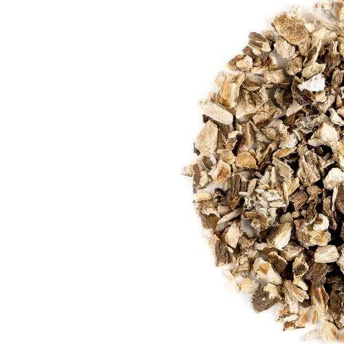 Vista 7 de Té de raíz de bardana Hierba seca cortada - Infusión terrosa Calentamiento de raíz seca naturalmente cortada y tamizada para una infusión terrosa