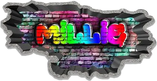 Vista 17 de Calcomanía de pared de graffiti con borde de hormigón profundo, calcomanía de vinilo personalizada (MYS107-S)